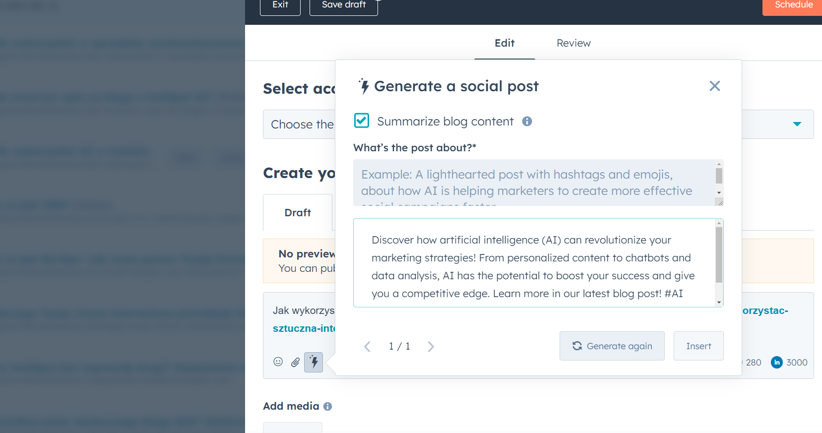 Social Post Generation