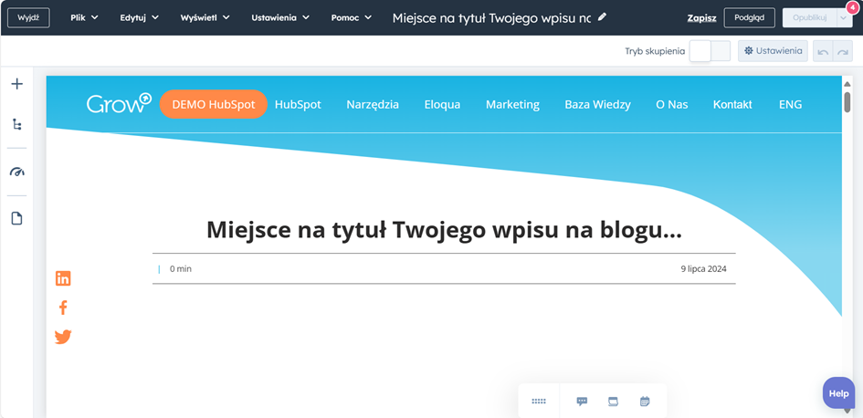 Edytor bloga w HubSpot | Grow Poland